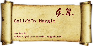 Gellén Margit névjegykártya